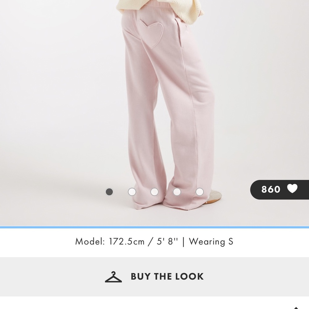 Hollister mid rise wide leg heart detail trackies in pink